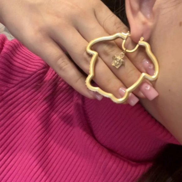 Lux V Head-Shaped 3D Heart Pin Earrings Exaggerated Designer Fashion Jewelry - Picture 9 of 16